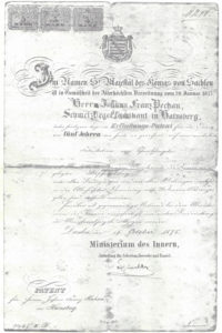Копия первого патента на изготовление тиглей, выданного королем Саксонии Альбертом Саксонским в 1875 году.